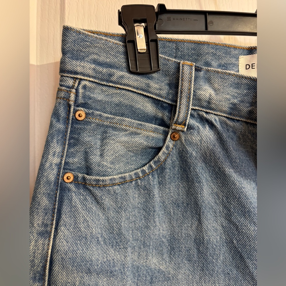 Aritzia Denim Forum 90s Low Rise Barrel Button Fly Cotton Blue Jeans Size 28 - Picture 10 of 16
